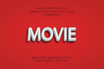 Poster - Modern Vintage Text Effect Template With 3d Style Editable Object And font effect.