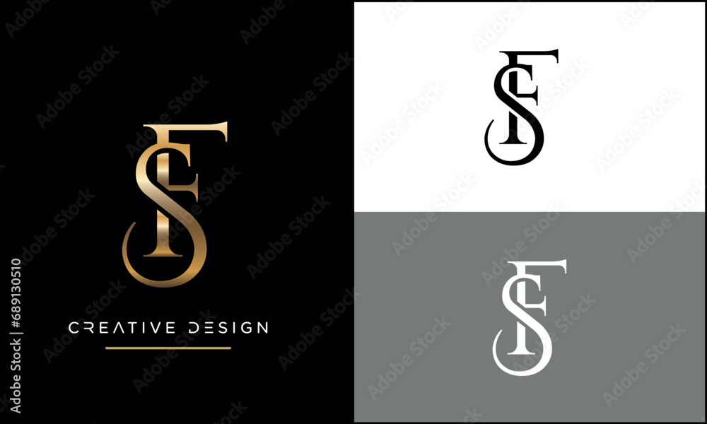 Alphabet letters SF or FS logo monogram Stock Vector | Adobe Stock