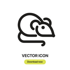 Leinwandbilder - Mouse icon vector. Linear-style sign for mobile concept and web design. Mouse symbol illustration. Pixel vector graphics - Vector.	
