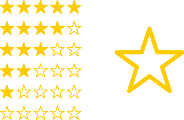 Poster - Set of Review Quality Rating Stars Icon. Vector Image.