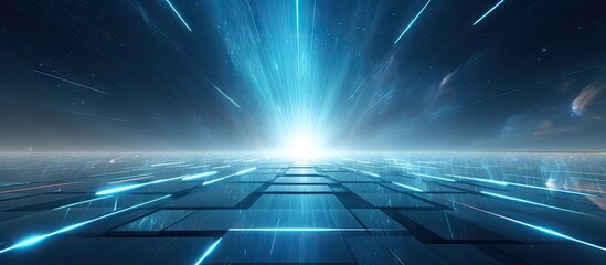 Aufkleber - Futuristic fractal horizon on abstract tech background Copy space image Place for adding text or design