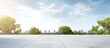© vxnaghiyev - Future architecture and blue sky backdrop in an empty city park with a concrete floor Copy space image Place for adding text or design