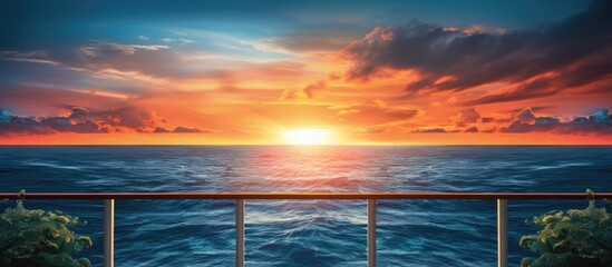 Aufkleber - Oceanic cruise sunset view Copy space image Place for adding text or design