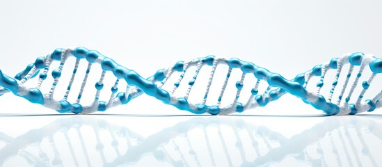 Poster - blue dna helix on white positioned diagonally copy space image place for adding text or design