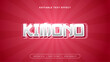 Red and white kimono 3d editable text effect - font style