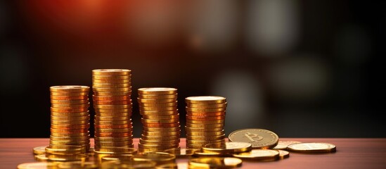 Poster - Investing in real estate using digital charts for the stock market coins Copy space image Place for adding text or design