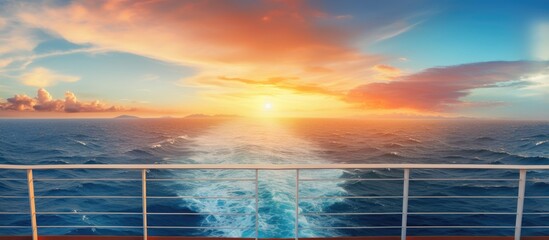 Aufkleber - Oceanic cruise sunset view Copy space image Place for adding text or design