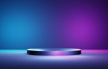 Wall Mural - 3d rendering of purple and blue abstract geometric background. scene for advertising, technology, sh