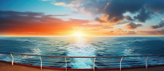 Aufkleber - Oceanic cruise sunset view Copy space image Place for adding text or design