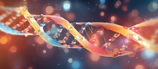 Poster - DNA helix visual depiction Mutations and disorders Copy space image Place for adding text or design