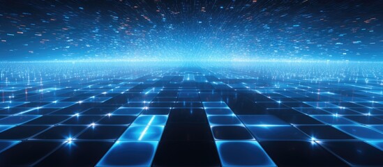 Poster - Data in the metaverse with LED light tech concept Copy space image Place for adding text or design