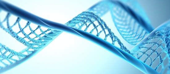 Poster - blue dna helix on white positioned diagonally copy space image place for adding text or design