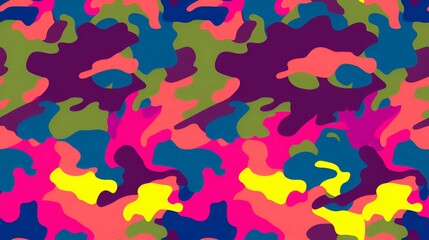 Poster - vivid color camouflage pattern