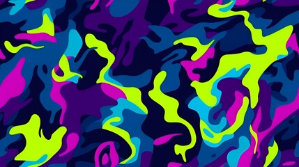 Wall Mural - neon color camouflage pattern