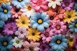 Flowers background. Bouquet of colorful flowers. Texture of blossoming flowers