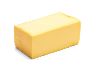 Butter block isolated on transparent or white background, png