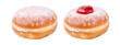 Jelly doughnut isolated on transparent or white background, png