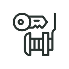 Poster - Cabinet lock isolated icon, furniture lock vector icon with editable stroke