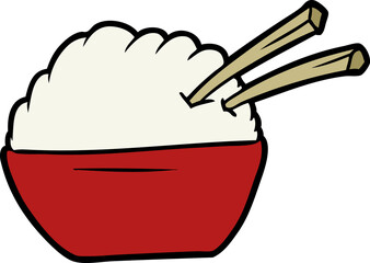 Wall Mural - cartoon bowl of rice