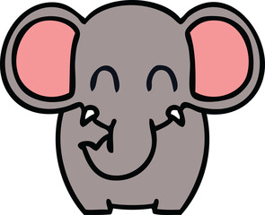 hand drawn quirky cartoon elephant