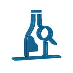 Poster - Blue Bottle of wine icon isolated on transparent background. Details about wine.