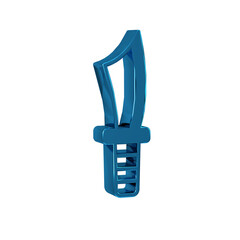Wall Mural - Blue Military knife icon isolated on transparent background.