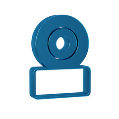 Poster - Blue Skateboard wheel icon isolated on transparent background. Skate wheel.