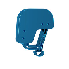 Poster - Blue Skateboard helmet icon isolated on transparent background. Extreme sport. Sport equipment.