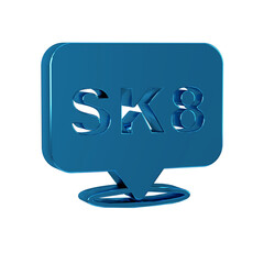 Sticker - Blue Skateboard icon isolated on transparent background. Extreme sport. Sport equipment.