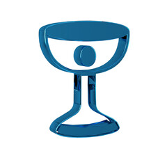 Poster - Blue Christian chalice icon isolated on transparent background. Christianity icon. Happy Easter.