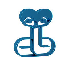 Poster - Blue Snake icon isolated on transparent background.