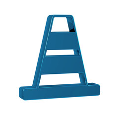 Sticker - Blue Traffic cone icon isolated on transparent background.