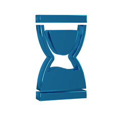 Sticker - Blue Old hourglass with flowing sand icon isolated on transparent background. Sand clock sign. Business and time management concept.