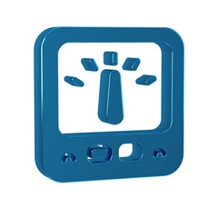 Sticker - Blue Ampere meter, multimeter, voltmeter icon isolated on transparent background. Instruments for measurement of electric current.