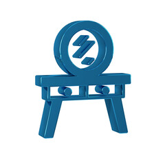 Sticker - Blue Dressing table icon isolated on transparent background.