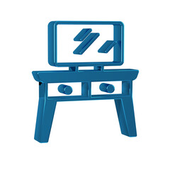 Sticker - Blue Dressing table icon isolated on transparent background.