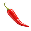 Red hot chili isolated on transparent background