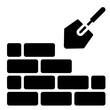 Bricklaying icon line vector illustration