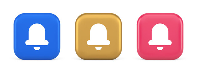 Poster - Handbell ring sound notification button incoming message call notification 3d realistic icon