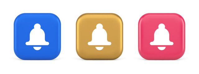 Poster - Bell ring audio sound button signal push reminder cyberspace interface notification 3d icon