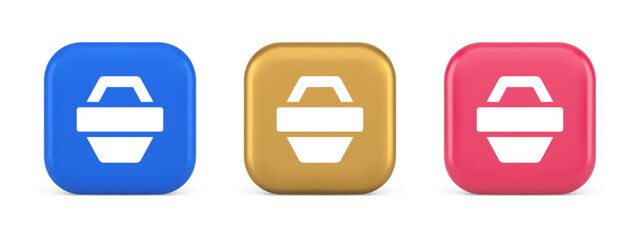 Poster - Shopping basket online store button commercial market checkout web app design 3d icon