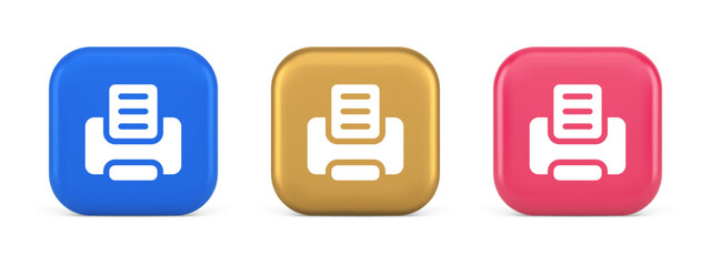 Poster - Printer machine device for paper document print button ink printout technology 3d icon