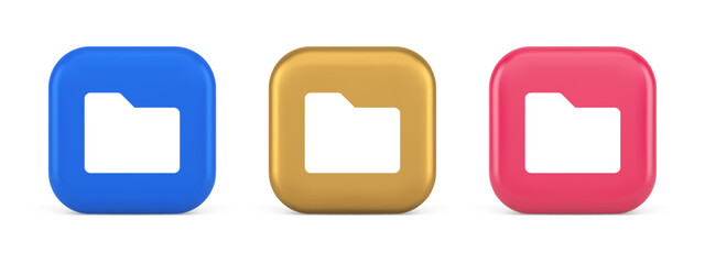 Poster - File folder archive directory button cyberspace digital document storage organizing 3d icon