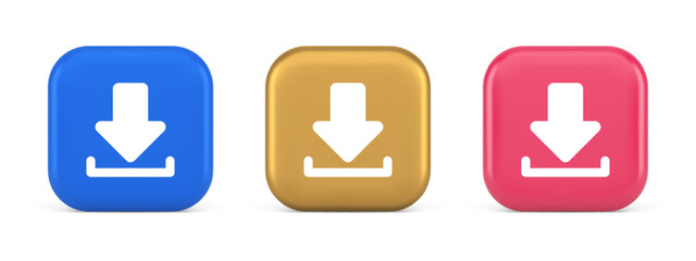 Poster - download down arrow cyberspace information storage button internet file browsing 3d icon