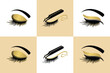 collection of Eyelash logo design for lashes beauty salon with unique concept premium vector