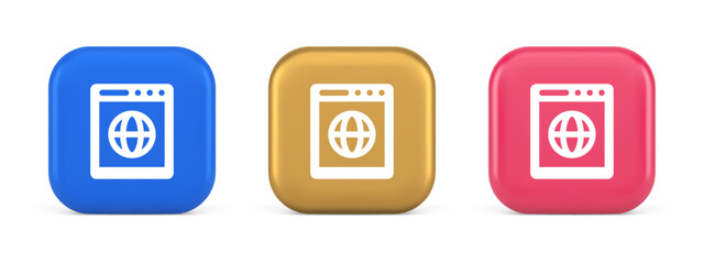 Poster - Internet browser global wireless connection button cyberspace virtual networking 3d icon