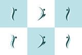 Fototapeta  - collection of chiropractic logo design with spine concept