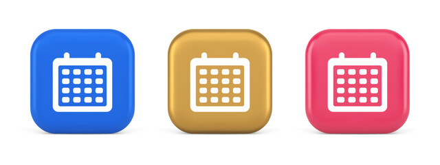 Poster - Schedule planner organizer button to do list agenda reminder service 3d realistic icon
