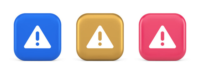 Poster - Exclamation point triangle button attention advice mark important information 3d icon