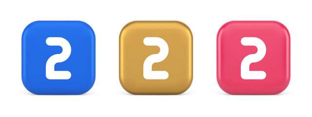 Poster - Two character button numeral cyberspace calculation service 3d realistic icon
